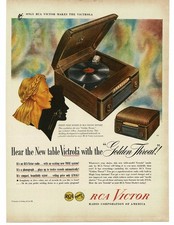 1946 RCA Victor Victrola Tabletop Record Player Radio Vintage Print Ad picture