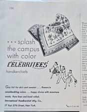 1941 Womens International Celebrities  Handkerchief Campus Color vintage ad  picture