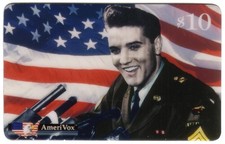 $10. Elvis Presley In Uniform At Fort Dix Press (Gold Stripes) TEST Phone Card picture
