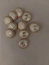 Lot Of ten 20 Mm Designer Cc Vintage Button Gold Tone Chanel 10 BUTTONS picture