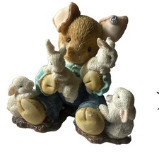 Vintage 1996 Enesco This Little Piggy Hippity Sloppity Resin Figurine W Box picture