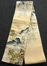 Antique Vintage 100% Silk Narrow Hanhaba Obi for Japanese Kimono picture
