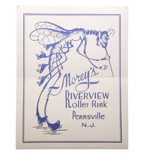 Pennsville New Jersey 1940s Vintage Morey's Roller Skating Rink Sticker Label picture