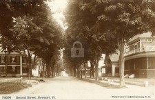 Second Street, Newport VT Vermont RPPC Photo Postcard COPY picture