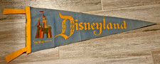 Vintage 24” Blue Felt Disneyland Pennant Walt Disney Productions Magic Kingdom picture