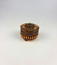 OLD ANTIQUE ALBANIA CUSTOM MADE OF BRASS FILIGREE TRINKET JEWELRY CASE BOX picture