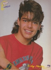 Ricky Martin Menudo teen pinup clipping vintage 80s Bop red shirt young boy Bop picture