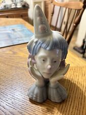 Vintage Meico Sad Pierrot Clown Head in Hands Porcelain by Paul Sebastian picture