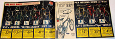 VINTAGE 1968 WESTERN AUTO SALE FLYER 2 COLOR PAGES OF BIKES/BICYCLE ACCESSORIES picture