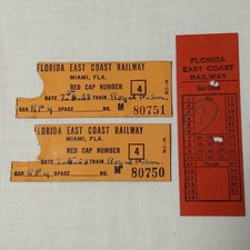 1953 Florida East Coast Railway Train Tickets & Hat Check Vintage 50s Railroad picture