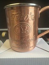 TITO'S Handmade Vodka Copper Moscow Mule Cups Mug  Yellowstone Barware 12oz picture