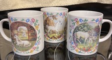 Set 3 Rare RUTH SANDERSON PRINCETON GALLERY UNICORN COFFEE MUG Japan Original ++ picture