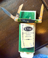 Vintage Case XX 6333 2000 Green Bone Stockman 3-Blade Stainless Pocketknife USA picture