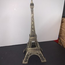 Large Eiffel Tower Paris France Metal Statue 12” Bronze Tone Souvenir Home Decor picture