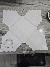 Bread Basket Liner and Table Doily Vintage Hand Made Embroidered 12 In Package picture
