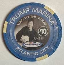 Trump Marina Atlantic City $10 Casino Chip George Thorogood Bad to the Bone picture