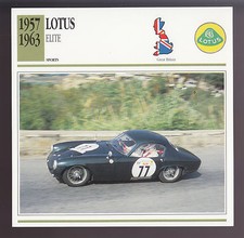 1957-1963 Lotus Elite Car Photo Spec Sheet Info CARD 1958 1959 1960 1961 1962 picture