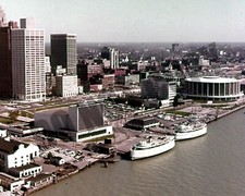 Vintage Bob-Lo Boats Docked Downtown Riverfront Detroit 8x10 Photo picture