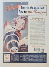 1941 Champion Spark Plugs Vintage Ad Its spring time for the open road picture