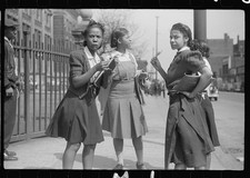 Photo:Chicago Illinois 1941 African American Schoolgirls Street Scene FSA picture