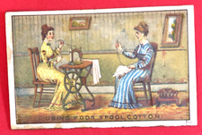 1879-80 J & P Coats Calendar Card Using Poor Cotton Victorian Trade Ladies picture