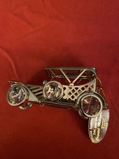 VTG GENUINE AUSTRIAN CRYSTAL ANTIQUE CAR 24K GOLD PLATED FIGURINE  (USA) picture