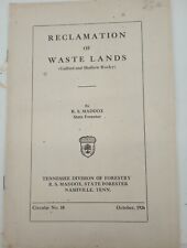 Rare Vtg 1926 Tennessee Division Of Forestry Reclamation Of Wasteland Booklet  picture
