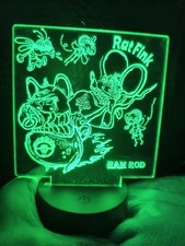 Rat Fink And Shakin Bacon Hog Rod Racer Pig Hog Led Acrylic Lamp Personalized picture