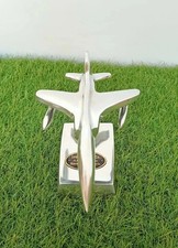 Vintage Art Deco Airplane Aluminum Jet Fighter Aircraft Model Desk Sculpture picture