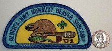 BSA BSC 2001 CANADIAN JAMBOREE ALBERTA NWT NUNAVUT BEAVER SUBCAMP P.E.I.PATCH  picture