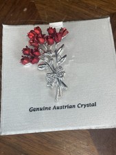 Dozen Roses Red Spray Roses Bouquet Brooch Pin  Australia picture