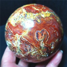 RARE 846.5G 84mm Natural Polished Colorful Crazy Agate Stone Ball Healing AC1025 picture