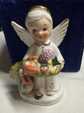 Vintage Napco  A1927 November Boy Angel 1956   Thanksgiving Platter & Turkey picture