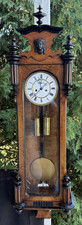 Circa 1890 German 2 Weight Driven Vienna Wall Clock - SEE VIDEO - EBONIZED TRIM picture