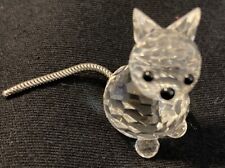 Vintage Swarovski Crystal Cat Figurine Metal Flexible Chain Tail  1.25