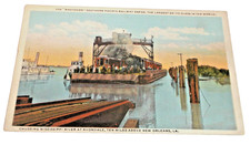 1910 SOUTHERN PACIFIC PASSENGER TRAIN ON FERRY NEW ORLEANS UNUSED POST CARD B picture