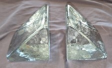 Vintage Blenko Glass Triangular Hand Crafted Lot Bookends Original Sticker 1970  picture