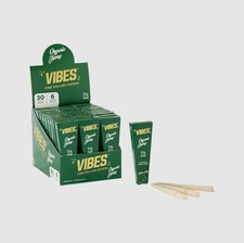 Vibes Cones Coffin Organic Green - 1 1/4 - 30 Pack 6 CT 180 Cones Total picture