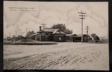 Vintage 1900s Depot Electric Line Clayton, New Jersey Postcard Train picture