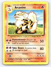 Arcanine 23/102 Uncommon Base Set Unlimited Pokemon Damaged picture