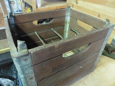 Rare Vintage Brock-Hall Milk Crate wood box metal Brock Hall Dairy 1965  picture