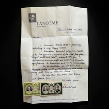 VINTAGE 1956 LANCÔME PARIS PROMOTIONAL LETTER WITH ORIGINAL MONACO ROYAL WEDDING picture