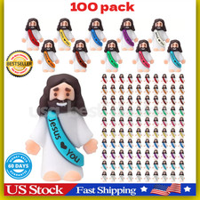 100 Pcs Mini Jesus Figures Jesus Loves You Original Design Jesus Toys Little Jes picture
