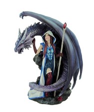 Veronese Design Dragon's Mage by Anne Stoke Sorceress and Dragon Statue picture