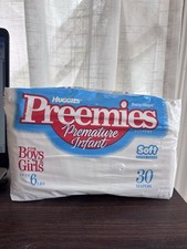 Vintage Late 1990s Huggies Preemies Premature Infant Diapers 30 Ct Open Package picture