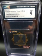 CGC 9 Lapras Pokémon Popping Candy 2023 Striking 24K Gold Plated Metal Sticker picture