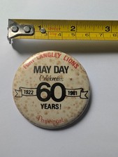 Vintage Pin Pinback Button Fort Langley Lions May Day 1981 60 Years Ann picture