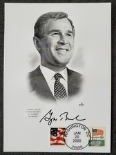 1/20/2005 George W Bush US President Inauguration Day 7x9 Stamp DC Card picture