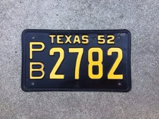 1952 - TEXAS - LICENSE PLATE picture