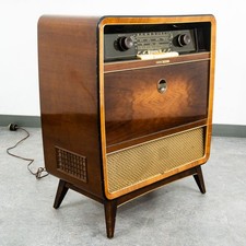 Mid Century Danish Modern Stereo Console Grundig Record Player Radio Hifi Mcm picture